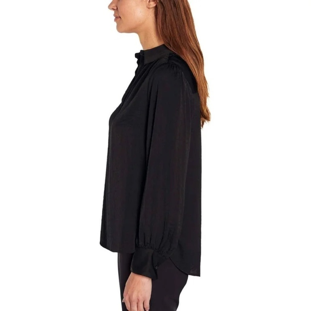 NWT! Banana Republic Women's Black Satin Long Sleeve Blouse - Size XL - Picture 4 of 15